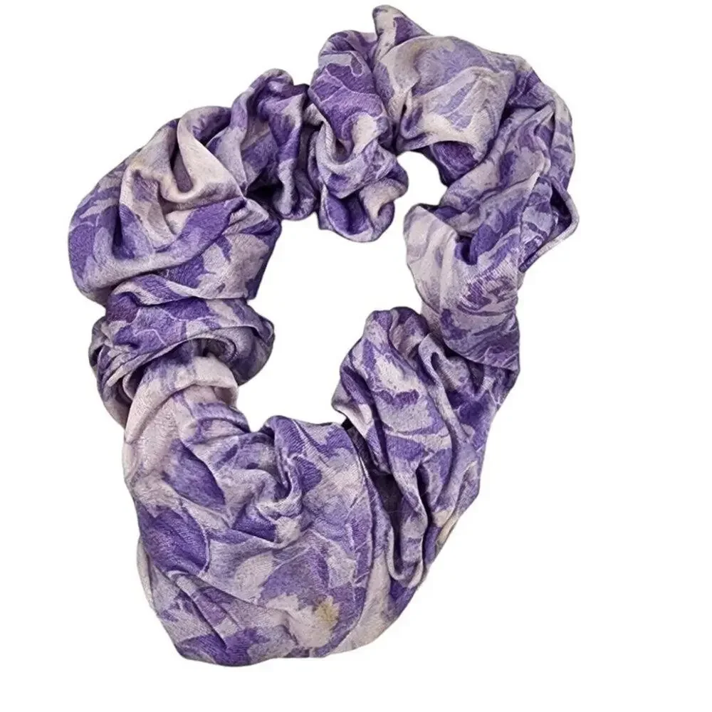 Ganni Purple and White Tie Dye 2 Inch Washable Fashion Scrunci